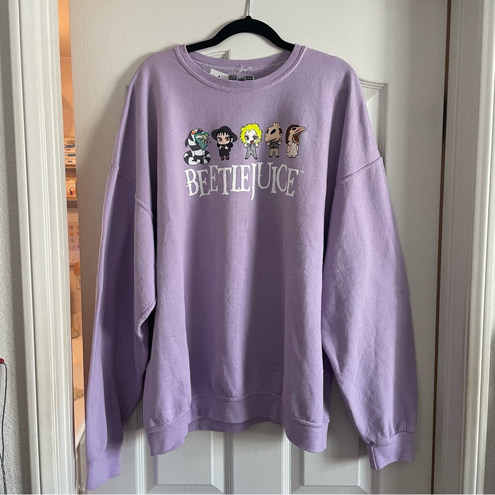 Beetlejuice Chibi Lavender Girls Sweatshirt